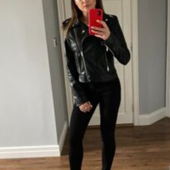 Modern Faux Leather Jacket - black - Picture 7 of 14